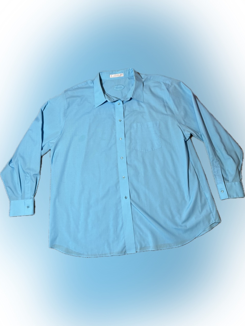 253 Foxcroft Sky Blue Button up Blouse, Size 20W